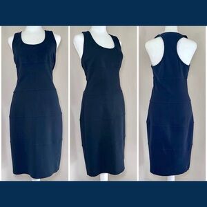 Diane Von Furstenberg Navy Sleeveless Stretch Banded Racerback Midi Tank Dress 8